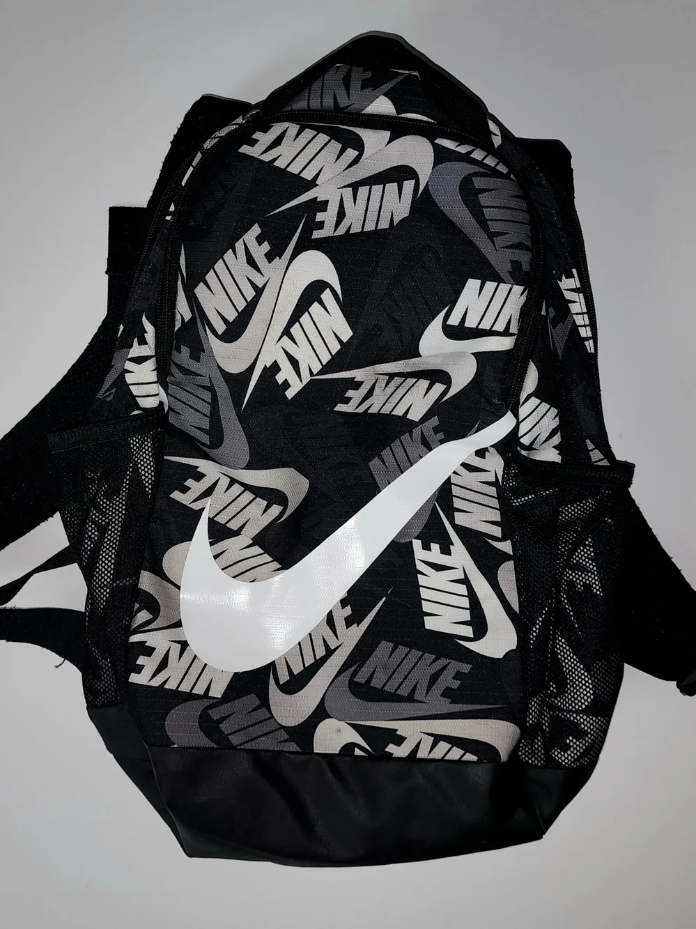 Nike Brasilia backpack black white and gray pattern